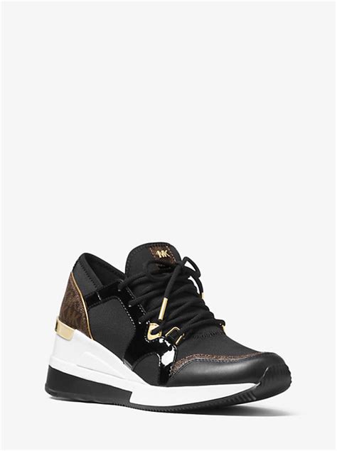 michael michael kors liv logo mixed-media trainer|Liv Logo Mixed.